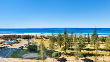 Panoramic beachfront and park views from ULTIQA Beach Haven on Broadbeach.