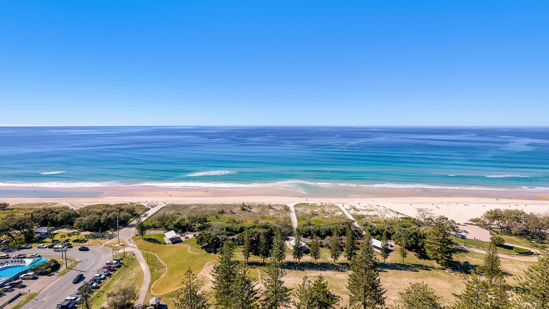 Panoramic ocean and beach views from ULTIQA Beach Haven on Broadbeach, Surfers Paradise, Gold Coast.